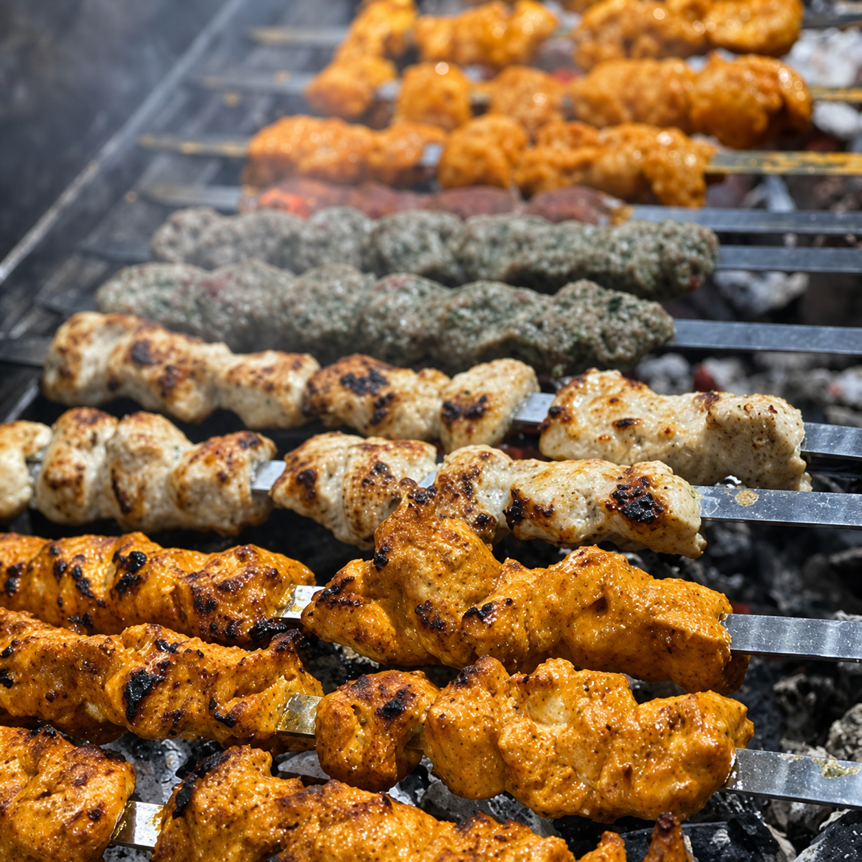 Charcoal grill meats